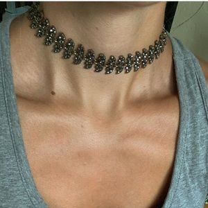 Black & gold sparkly choker necklace